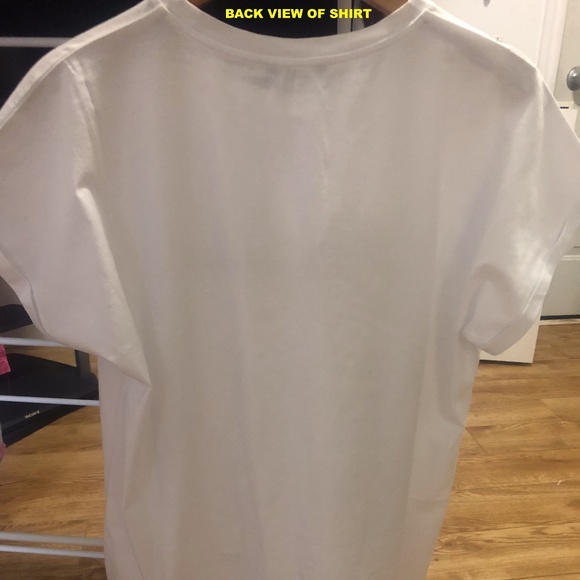Balmain- White T-shirt with signature logo in gold - Picture 5 of 8